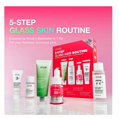 Anua – Coffret 5-Step Glass Skin Routine