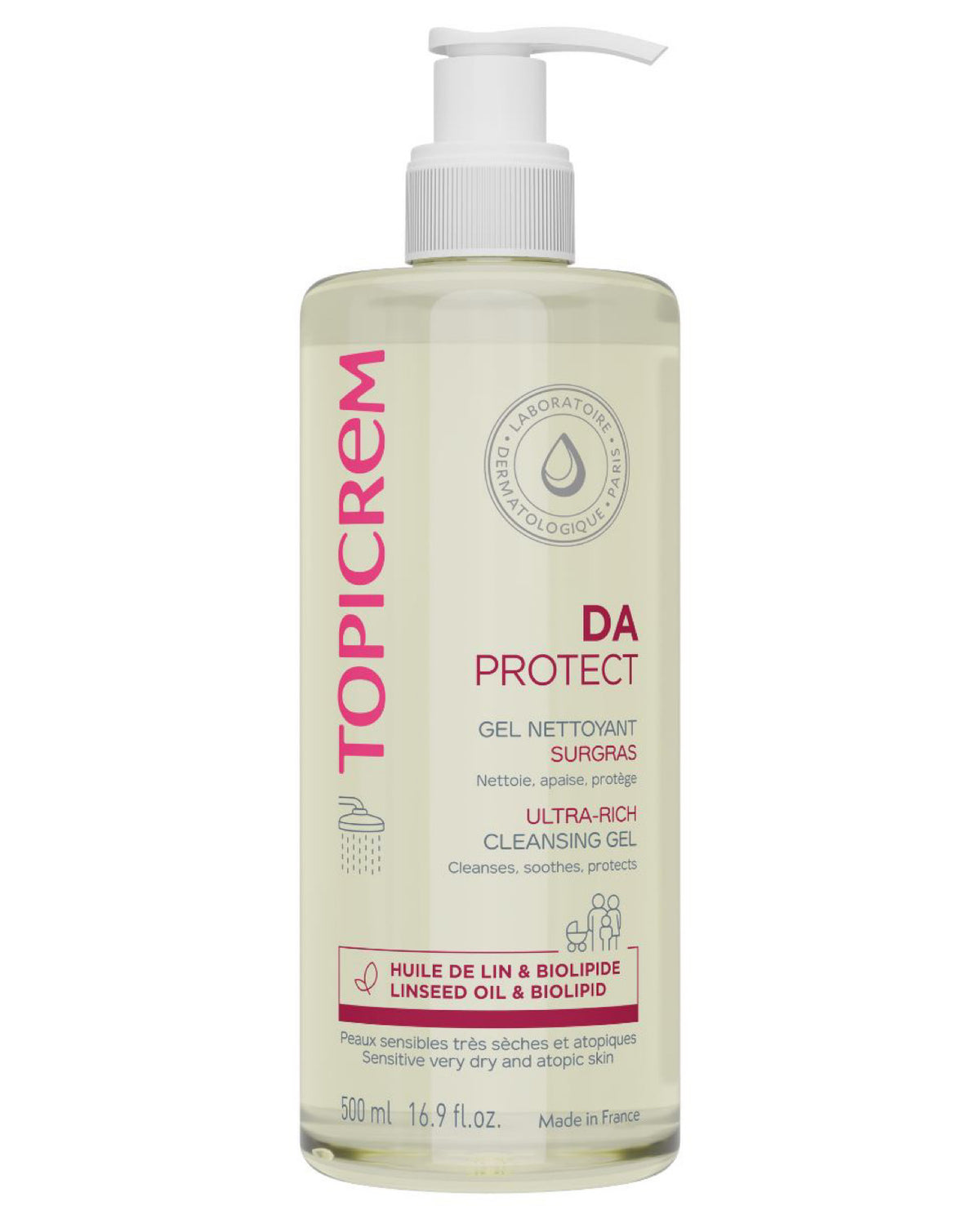Gel Nettoyant Surgras DA Protect – Topicrem | 500 ml