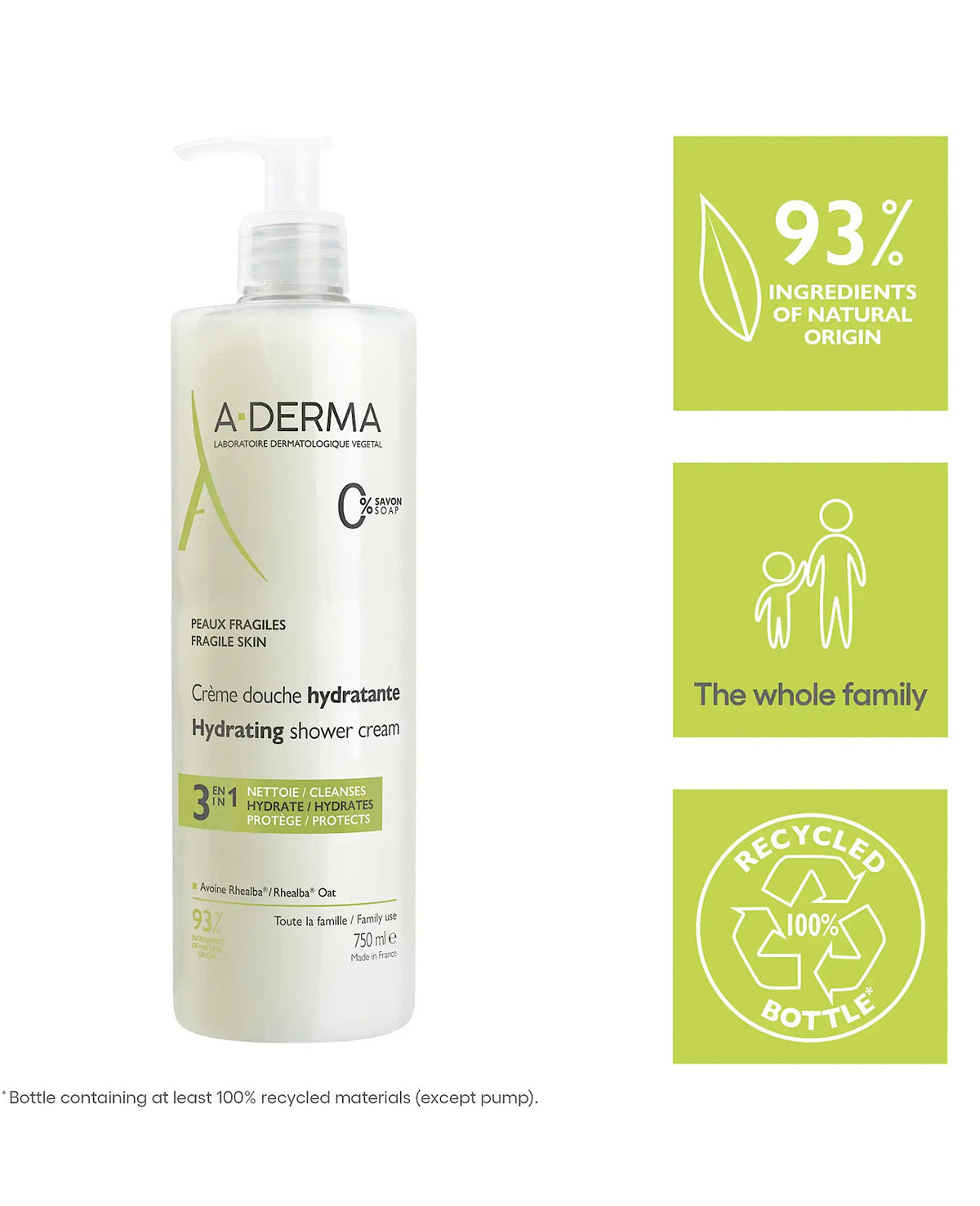 A-Derma Crème Douche Hydratante – 750 ml