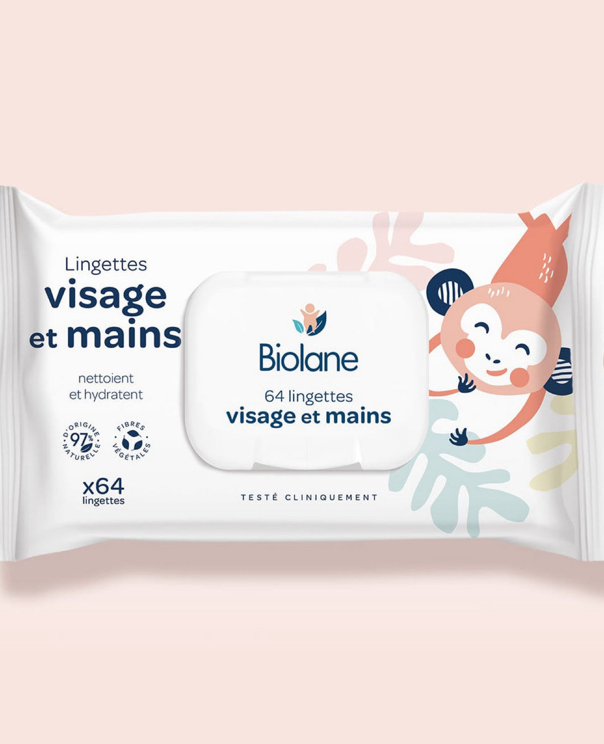 Biolane Lingettes Visage et Mains – 64 lingettes