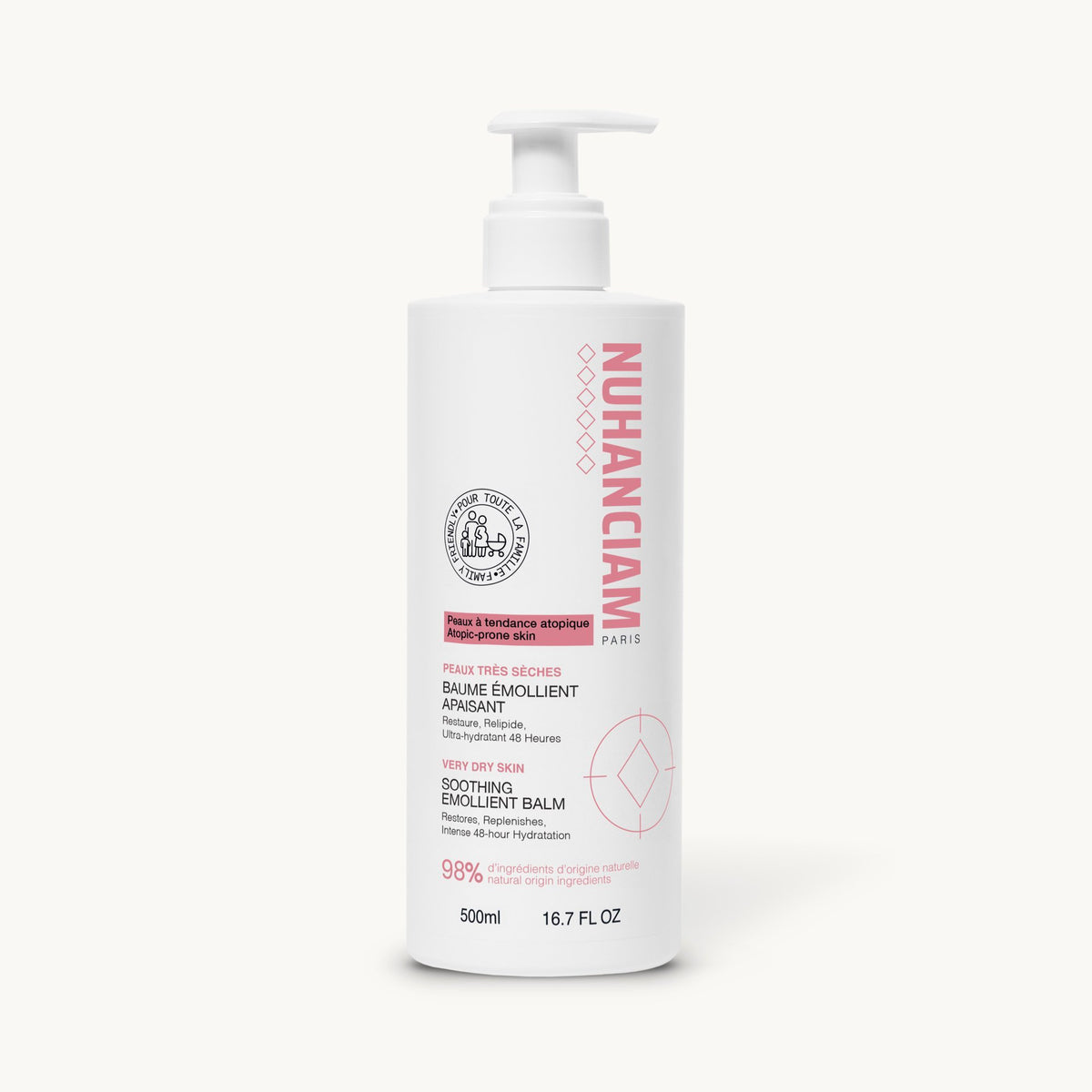 Nuhanciam Baume Émollient Apaisant – Peaux Très Sèches à Tendance Atopique 500 ml