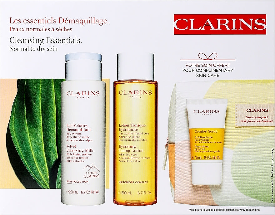 Clarins Les Essentiels Démaquillage – Coffret Peaux Normales à Sèches