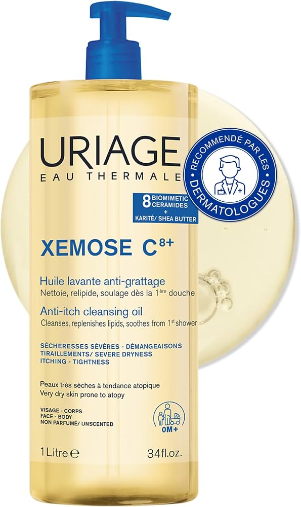 Uriage Xémose C8+ – Huile Lavante Anti-Grattage 1 L