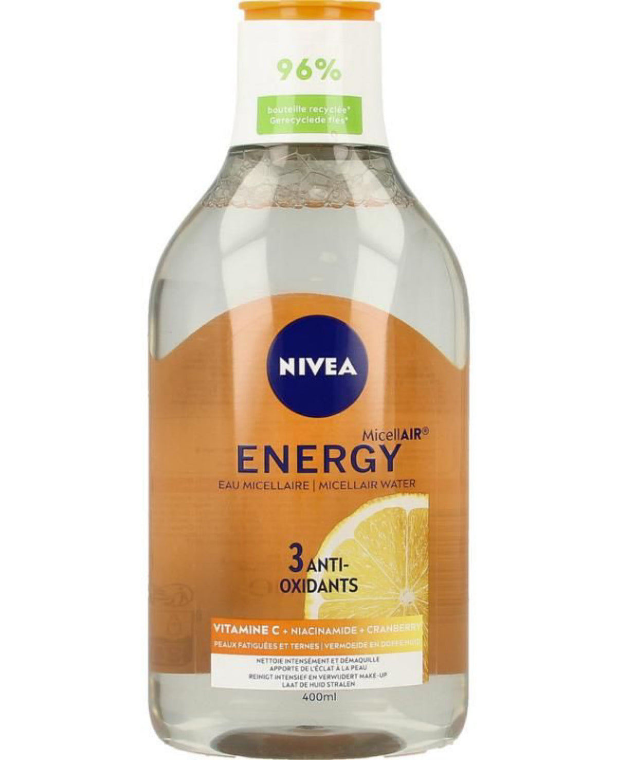 NIVEA MicellAIR Energy – Eau Micellaire 3 Antioxydants 400 ml