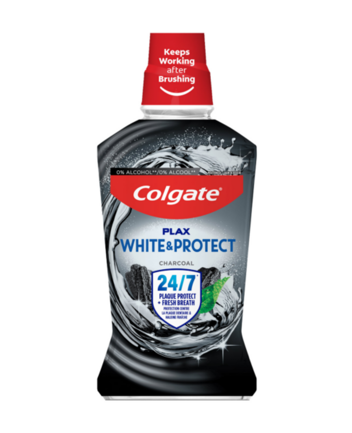 Bain de bouche Colgate Plax White & Protect Charcoal