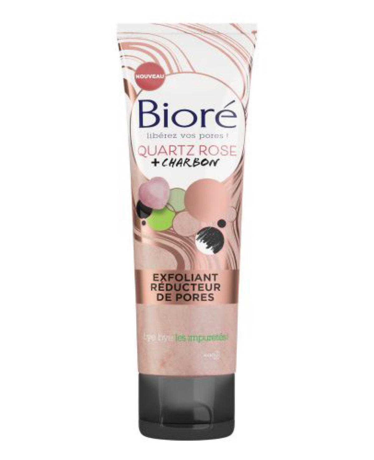 Bioré Quartz Rose + Charbon – Exfoliant Réducteur de Pores 110 ml