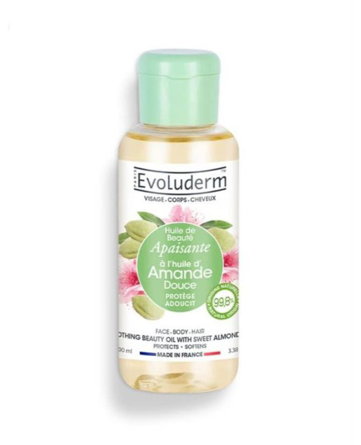 Evoluderm Huile de Beauté Apaisante à l’Amande Douce – 100 ml