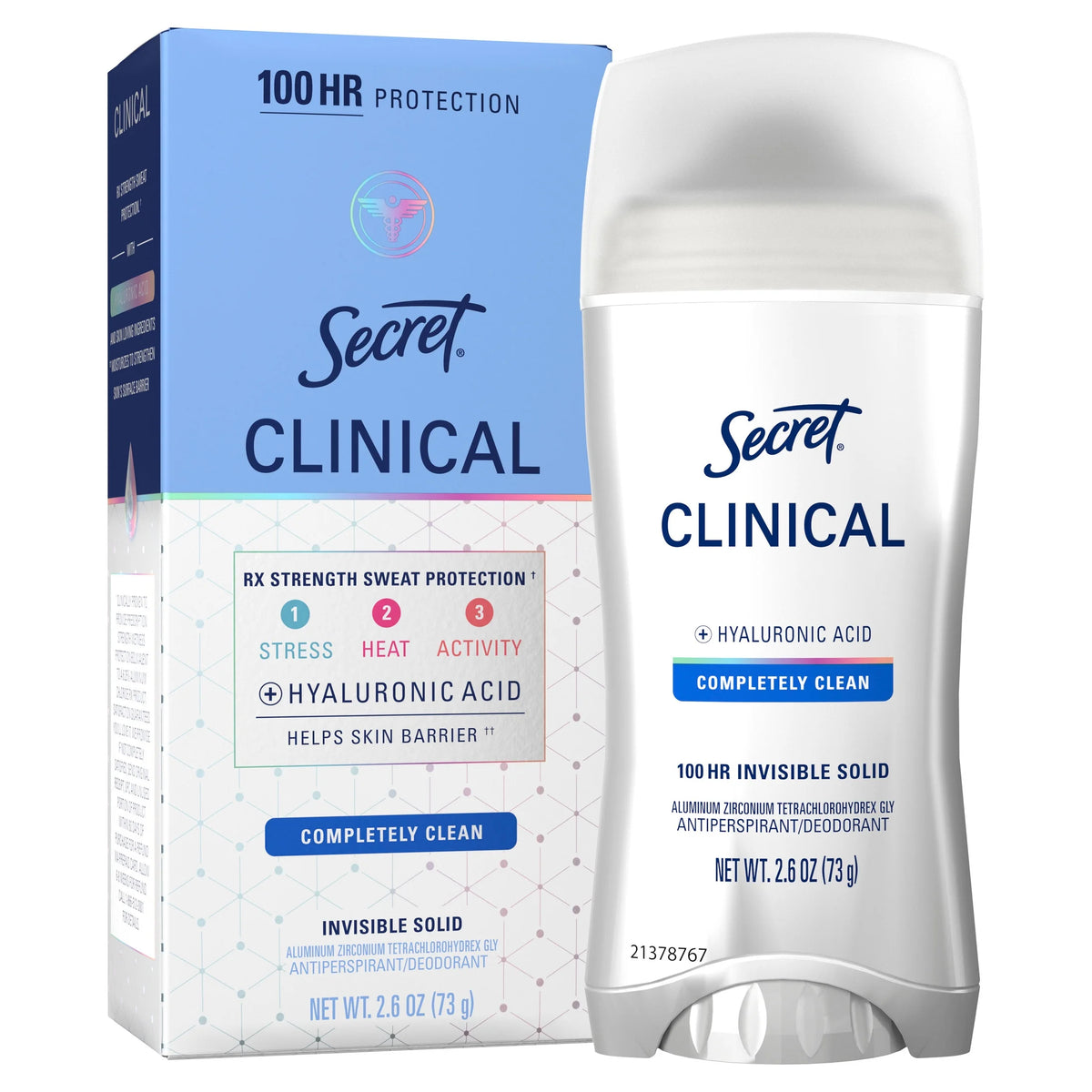 Anti-transpirant Stick Secret Clinical Hyaluronic Acid – Completely Clean (100h)