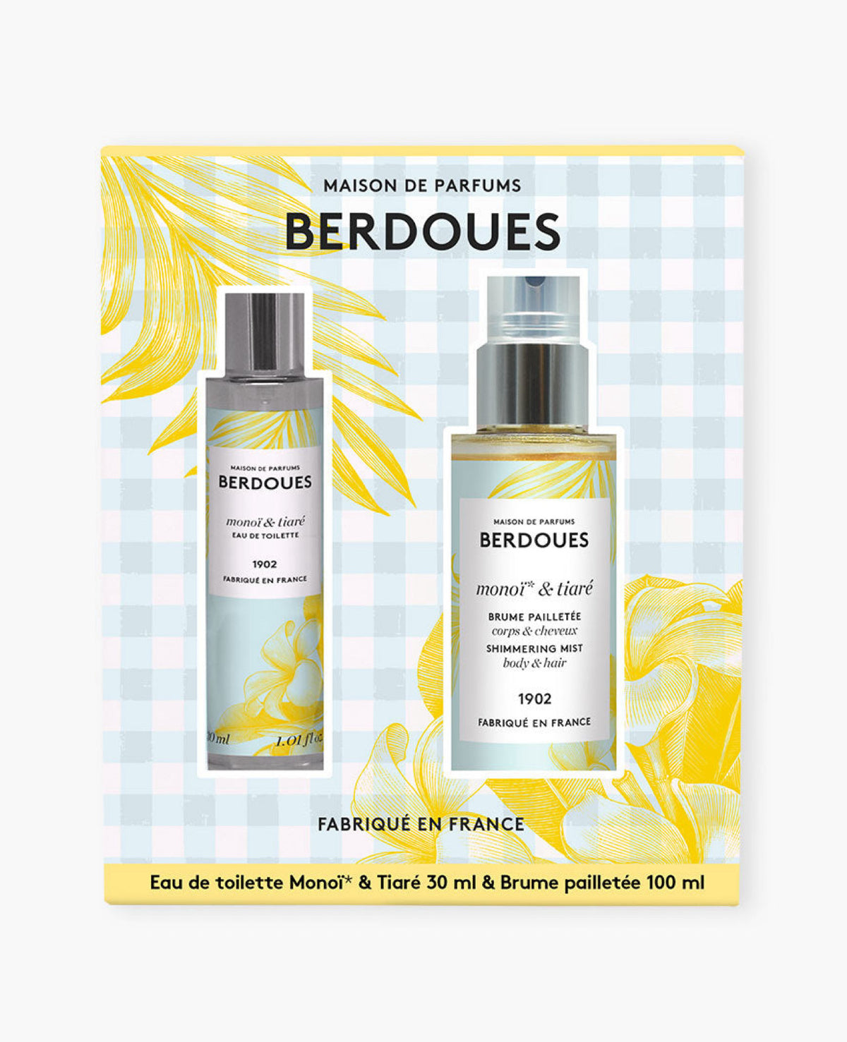 Berdoues – Coffret Duo Eau de Toilette & Brume Pailletée (Monoï & Tiaré - 1902)