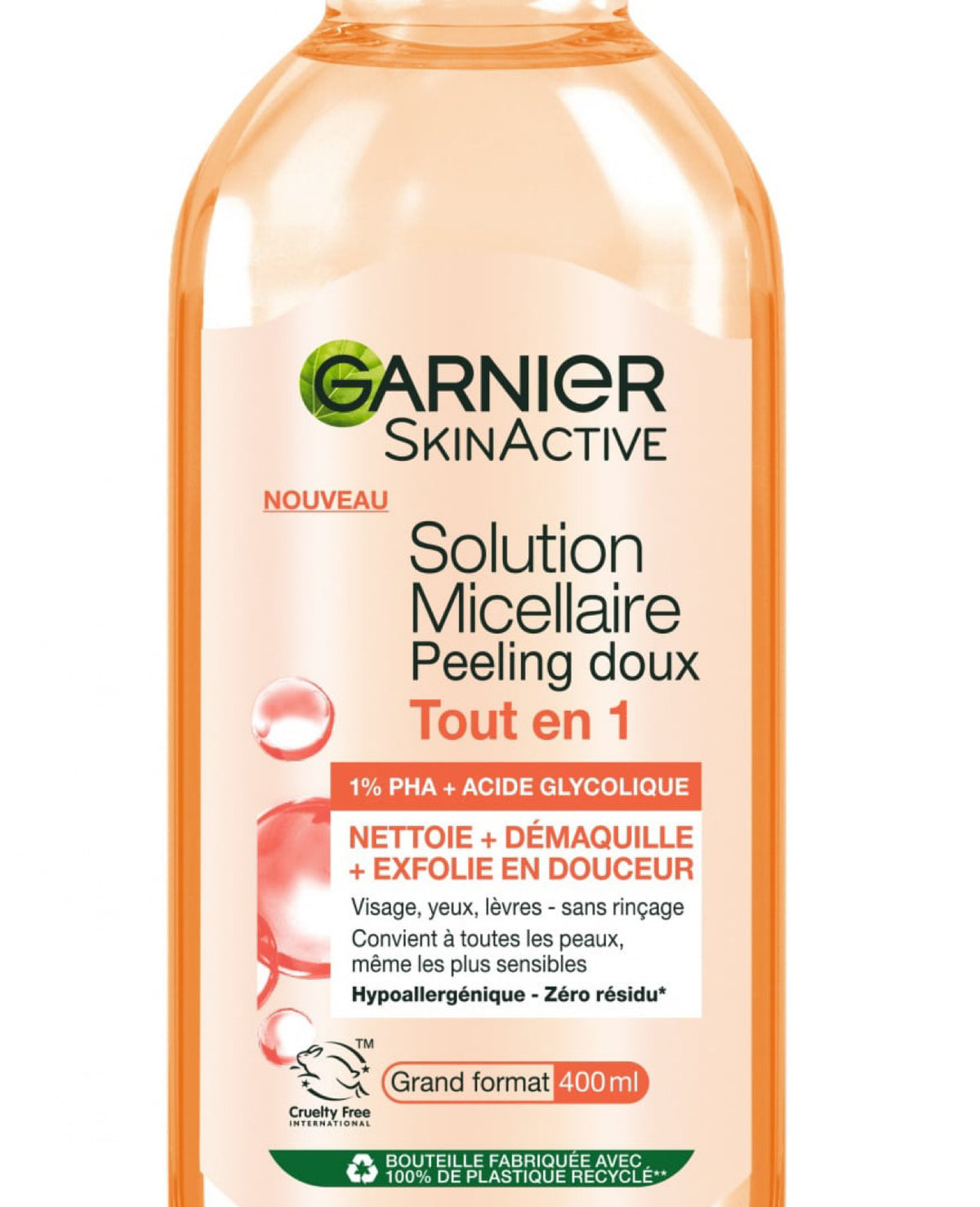 Garnier SkinActive – Solution Micellaire Peeling Doux Tout-en-1 – 400 ml