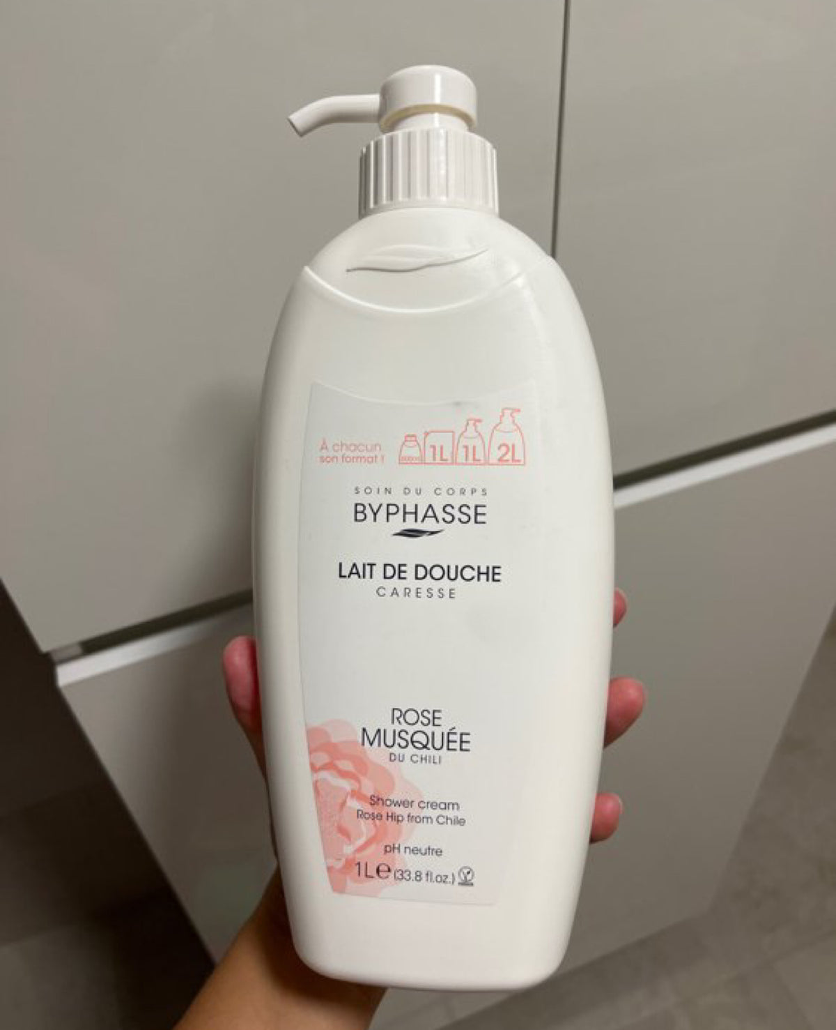 BYPHASSE – LAIT DE DOUCHE CARESSE ROSE MUSQUÉE DU CHILI 1 L