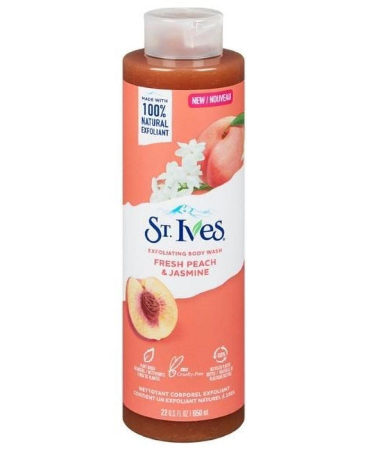 ST. IVES – EXFOLIATING BODY WASH FRESH PEACH & JASMINE 650 ML