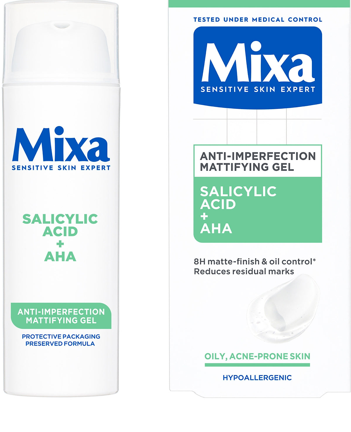 MIXA – GEL MATIFIANT ANTI-IMPERFECTIONS ACIDE SALICYLIQUE + AHA(50ml)