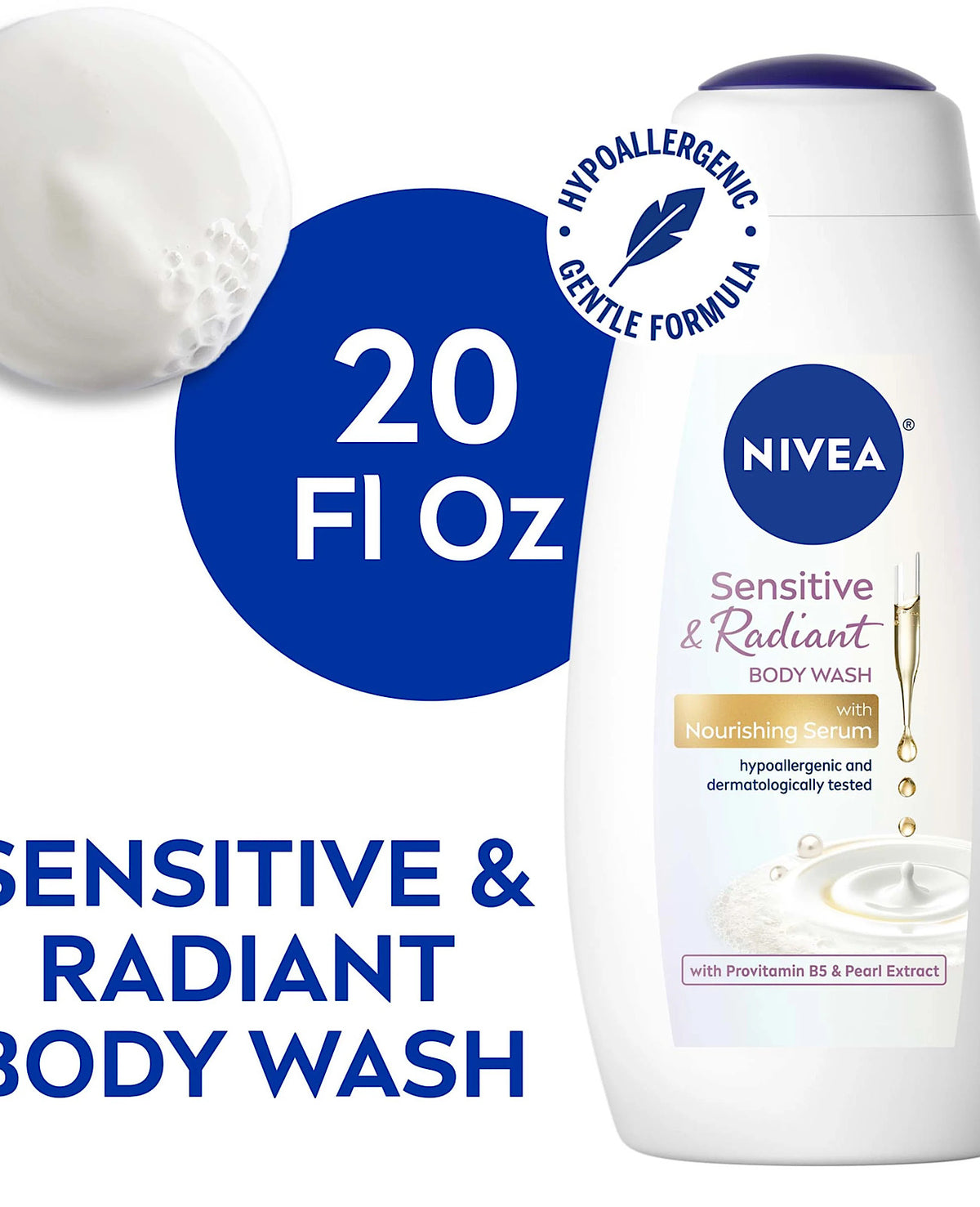 NIVEA Sensitive & Radiant – Gel Douche Corps – 591 ml