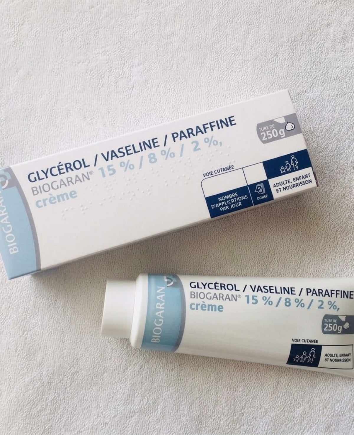 GLYCÉROL / VASELINE / PARAFFINE BIOGARAN – Crème 250 g