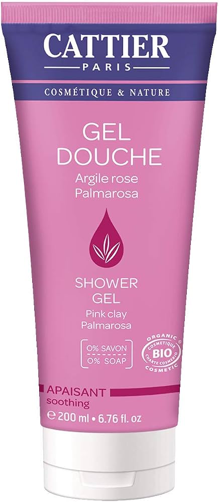 CATTIER PARIS – GEL DOUCHE APAISANT ARGILE ROSE & PALMAROSA 🌸 200ml