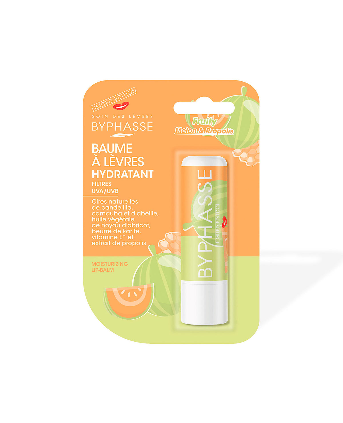 🍈 BYPHASSE – BAUME À LÈVRES HYDRATANT MELON & PROPOLIS